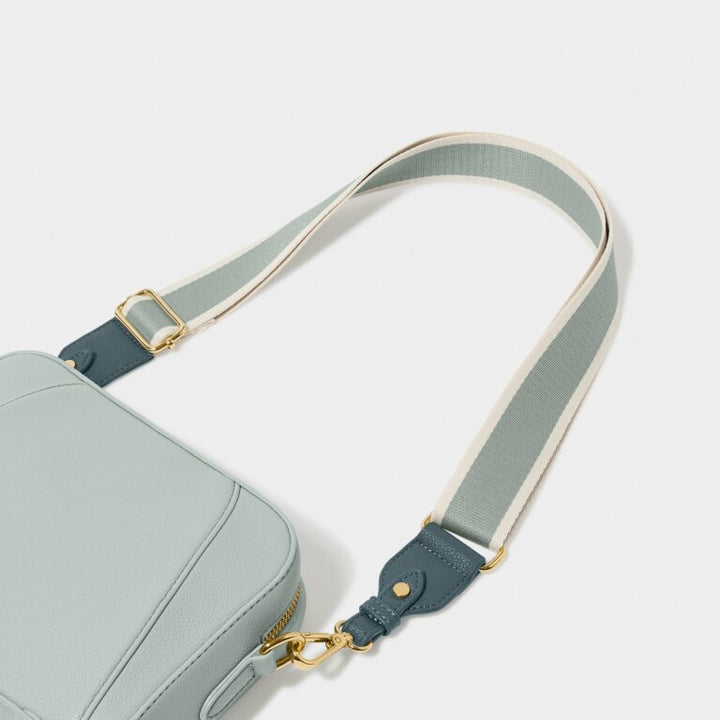 CANVAS DUSTY BLUE STRIPE BAG STRAP