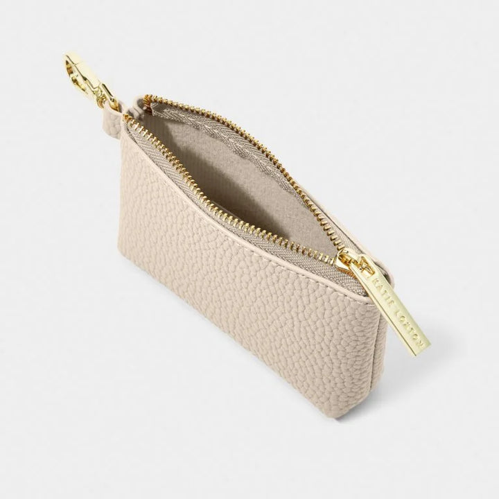 EVIE LIGHT TAUPE CLIP ON COIN PURSE