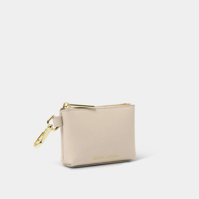 EVIE LIGHT TAUPE CLIP ON COIN PURSE