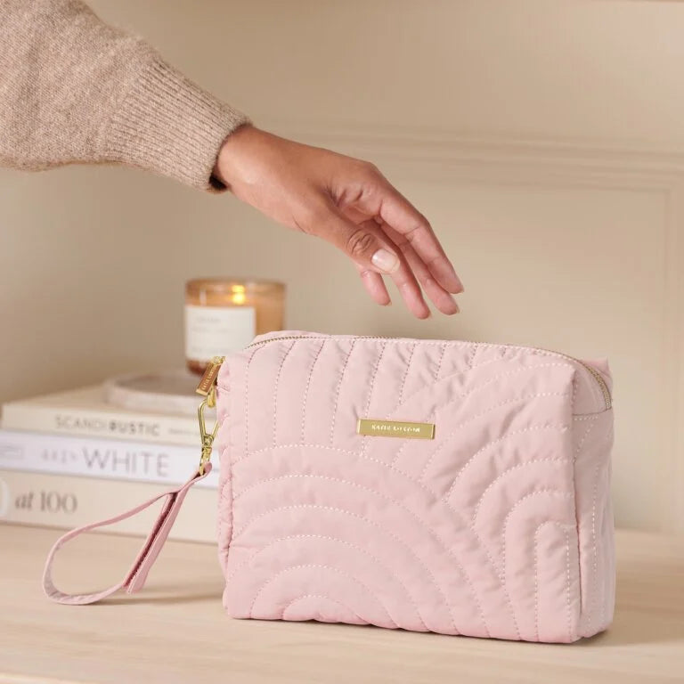 QUILTED BLUSH PINK WRISTLET ORGANISER