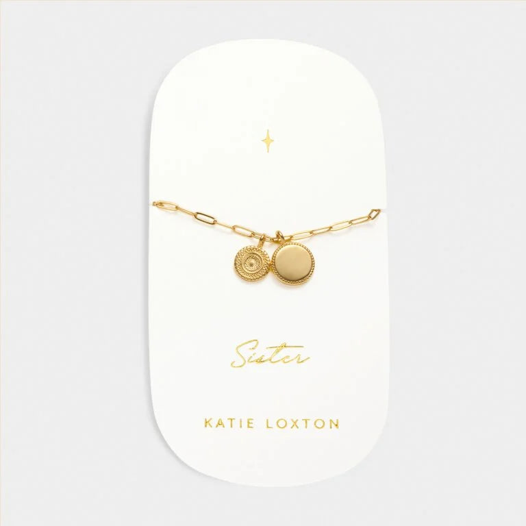SISTER WATERPROOF GOLD CHARM BRACELET