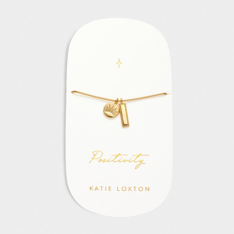 POSITIVITY WATERPROOF GOLD CHARM BRACELET