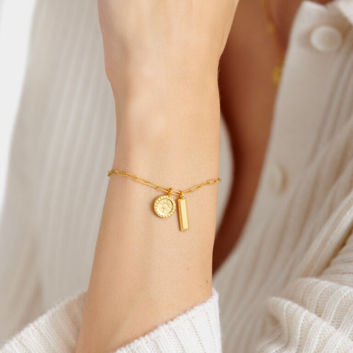 COLLECT ADVENTURES WATERPROOF GOLD CHARM BRACELET