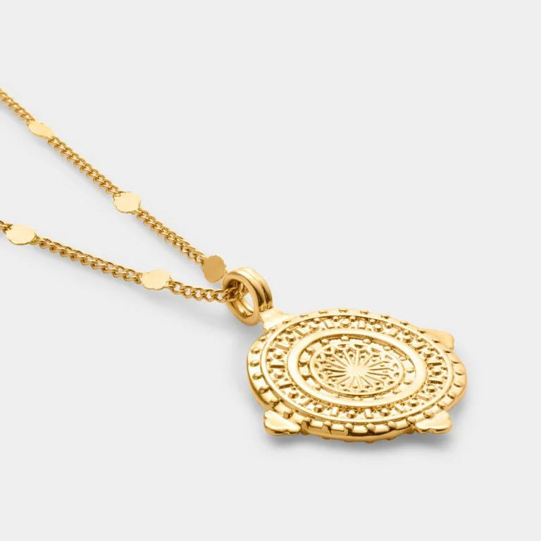 HAPPINESS WATERPROOF GOLD ANTIQUE COIN NECKLACE