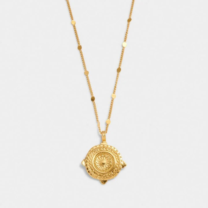 HAPPINESS WATERPROOF GOLD ANTIQUE COIN NECKLACE