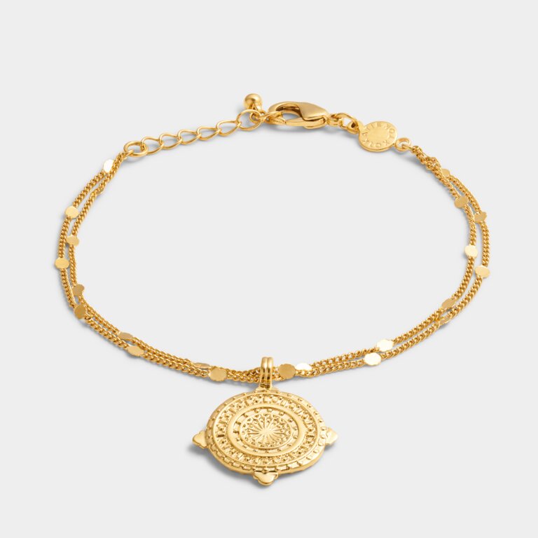 HAPPINESS GOLD WATERPROOF GOLD ANTIQUE COIN BRACELET
