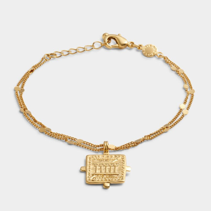 LUCK WATERPROOF GOLD ANTIQUE COIN BRACELET