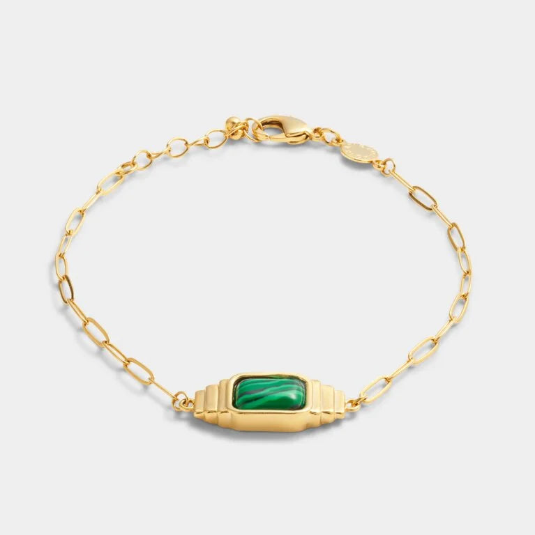 GOOD ENERGY WATERPROOF GOLD MALACHITE BRACELET