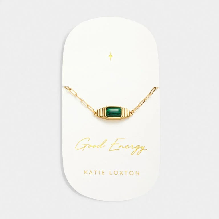 GOOD ENERGY WATERPROOF GOLD MALACHITE BRACELET