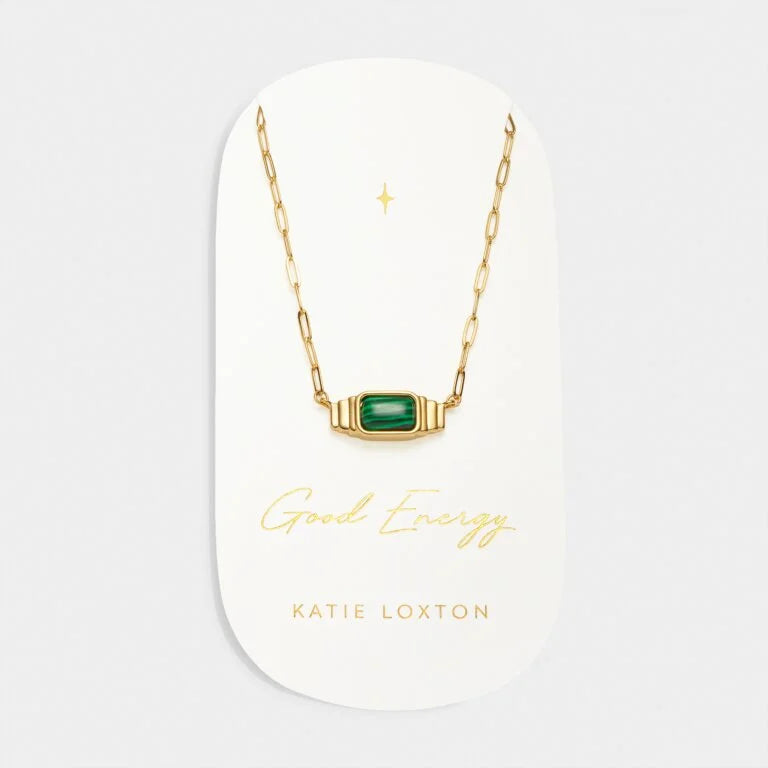 GOOD ENERGY WATERPROOF GOLD MALACHITE NECKLACE