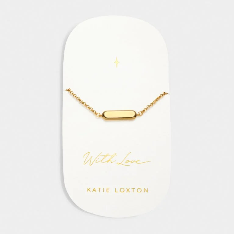 WITH LOVE WATERPROOF GOLD SIGNET BRACELET