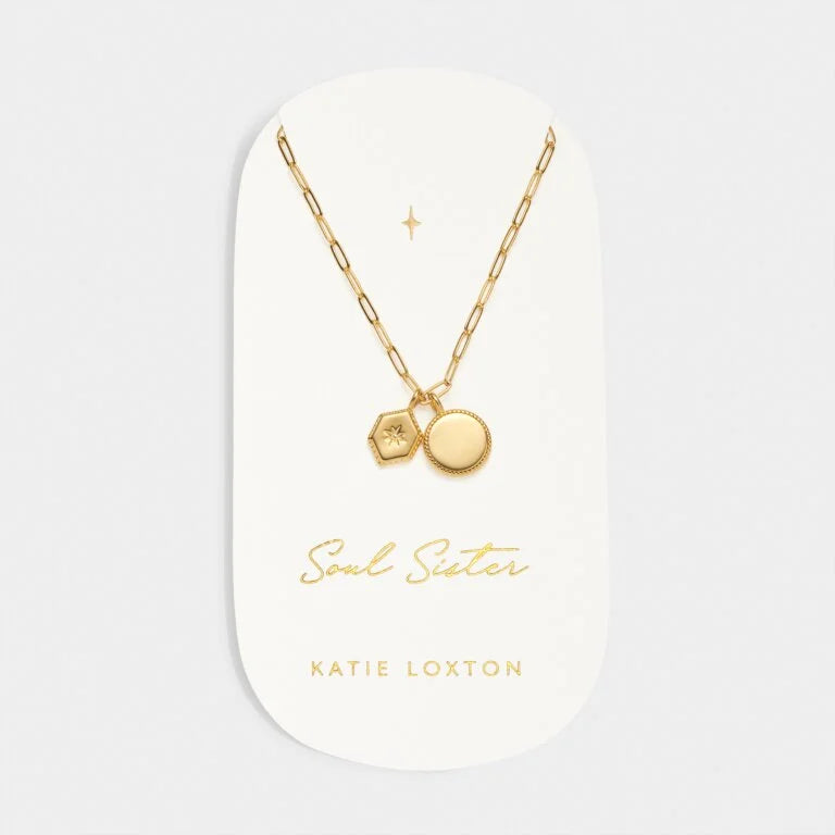 SOUL SISTER WATERPROOF GOLD CHARM NECKLACE
