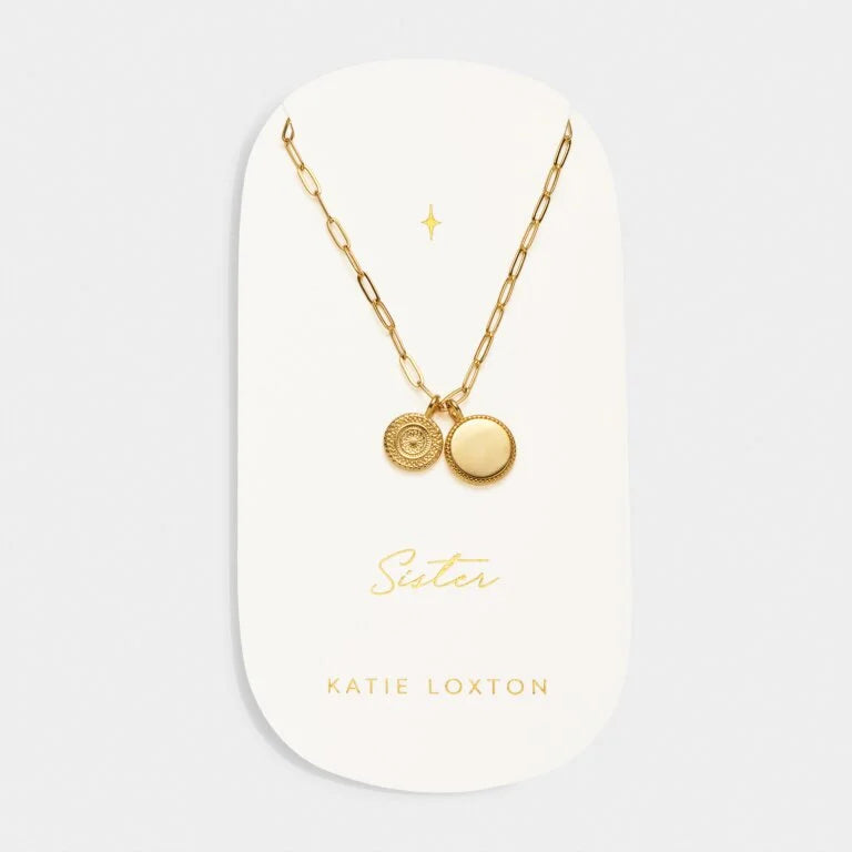 SISTER WATERPROOF GOLD CHARM NECKLACE