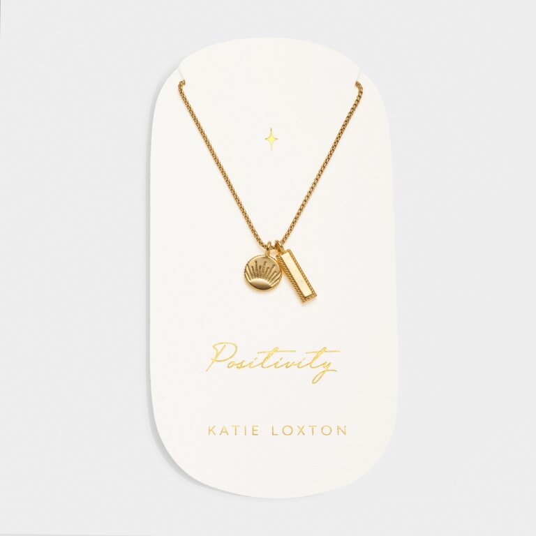 POSITIVITY WATERPROOF GOLD CHARM NECKLACE