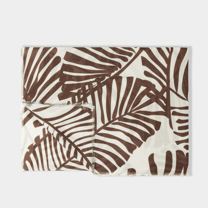 TROPICAL LEAF PRINTED SCARF
