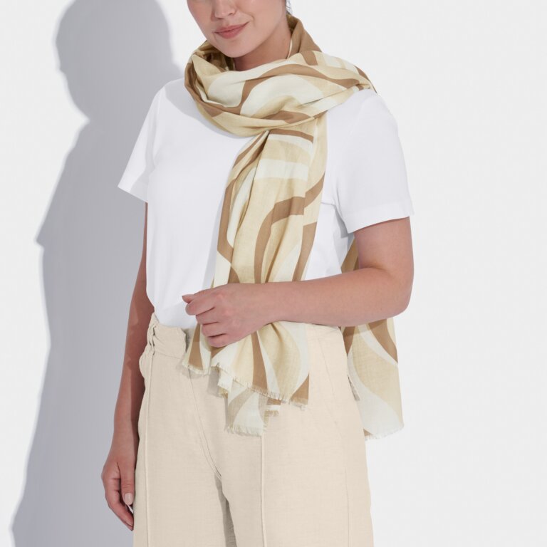 ABSTRACT WAVE PRINTED SCARF