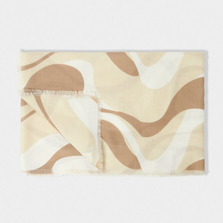 ABSTRACT WAVE PRINTED SCARF
