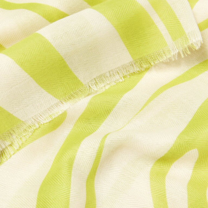 TIGER OFF WHITE & LIME PRINTED SCARF