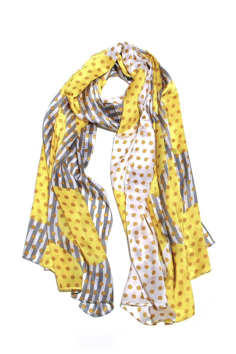 YELLOW SPOT STRIPE SCARF
