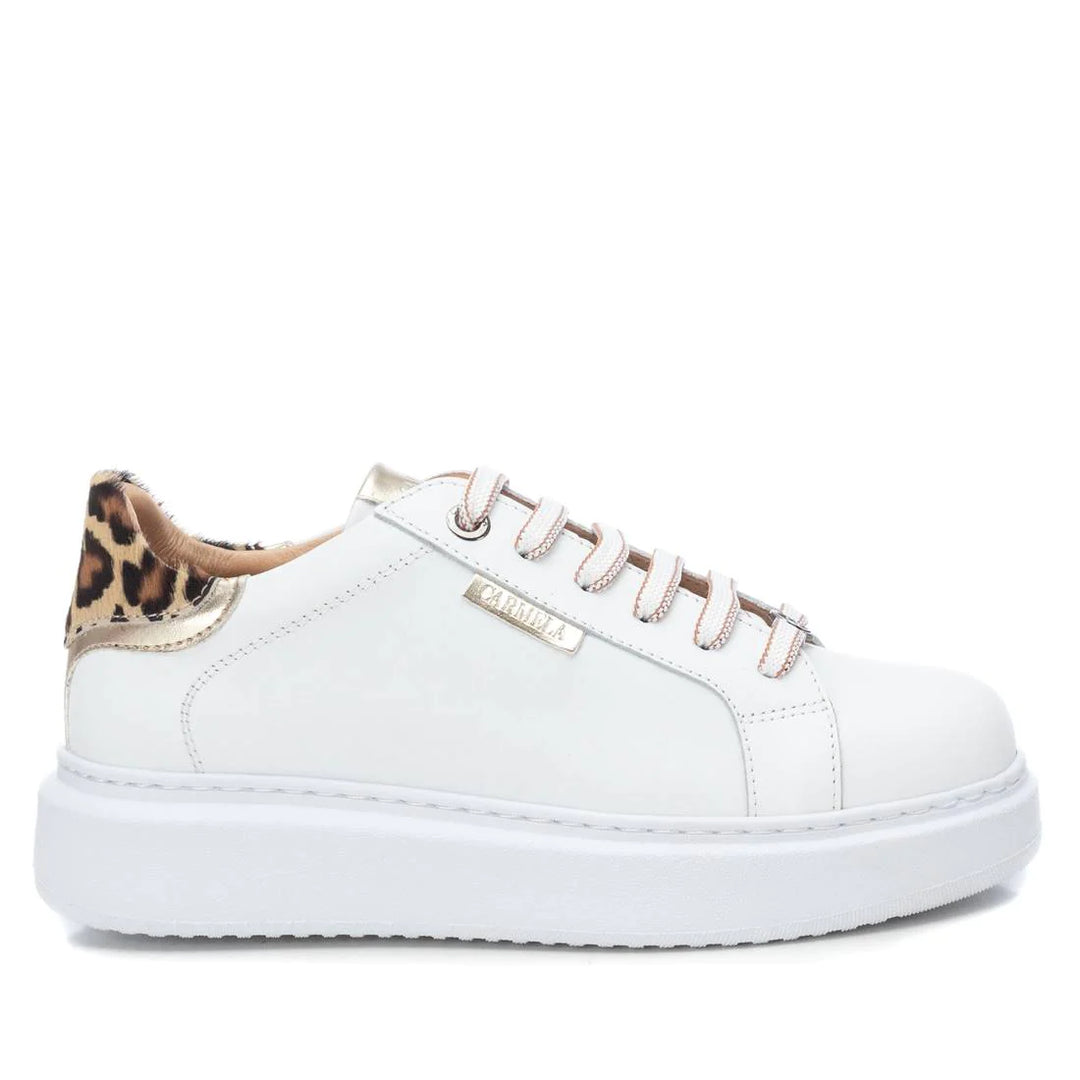 GOLD & ANIMAL ACCENT LEATHER SNEAKERS