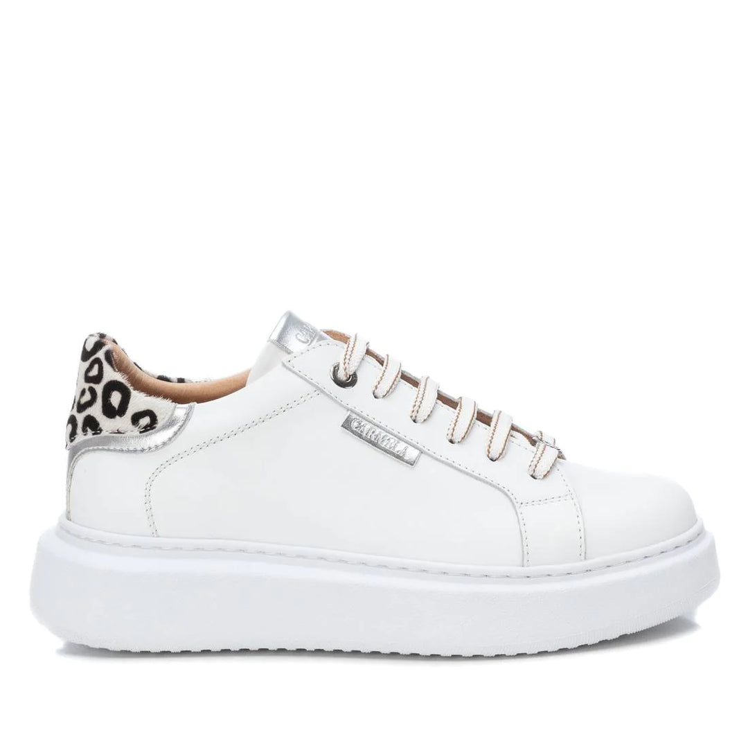 SILVER & LEOPARD LEATHER SNEAKERS