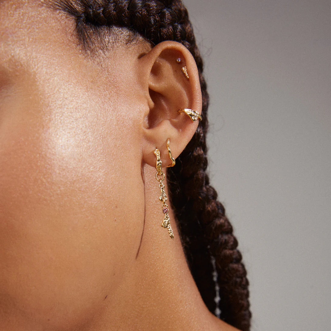 SHY RECYCLED EARRINGS & CUFF 5-IN-1 SET GOLD-PLATED