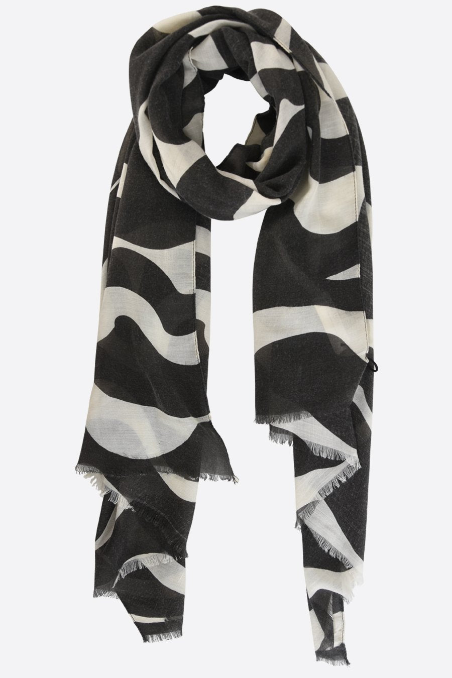 MONOCHROME SWIRL SCARF