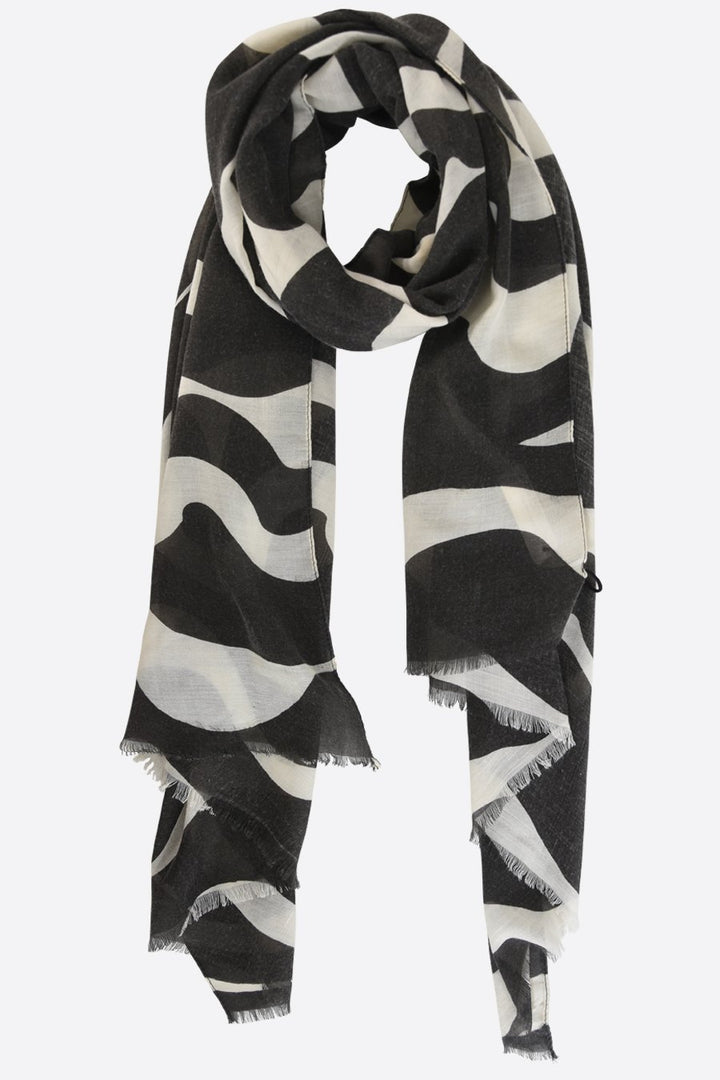 MONOCHROME SWIRL SCARF