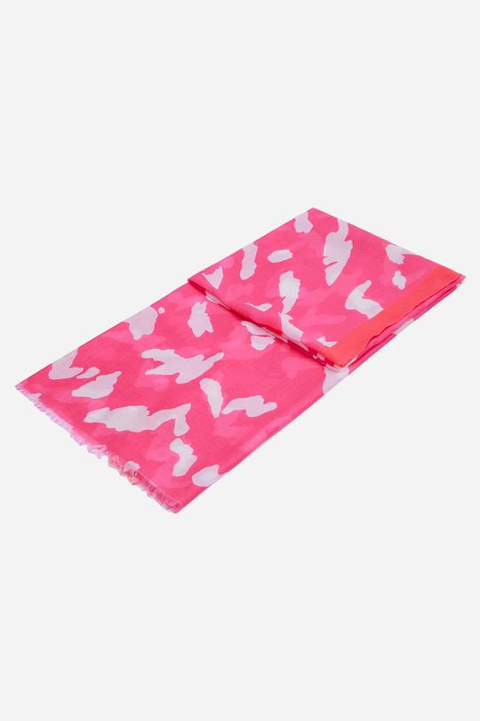 FUCHSIA & ORANGE ABSTRACT COLOUR BLOCK SCARF