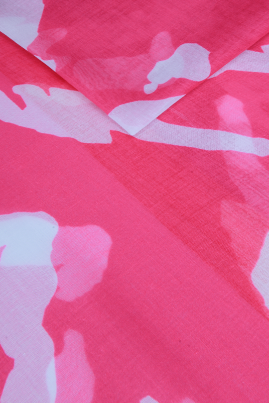 FUCHSIA & ORANGE ABSTRACT COLOUR BLOCK SCARF