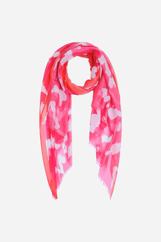 FUCHSIA & ORANGE ABSTRACT COLOUR BLOCK SCARF