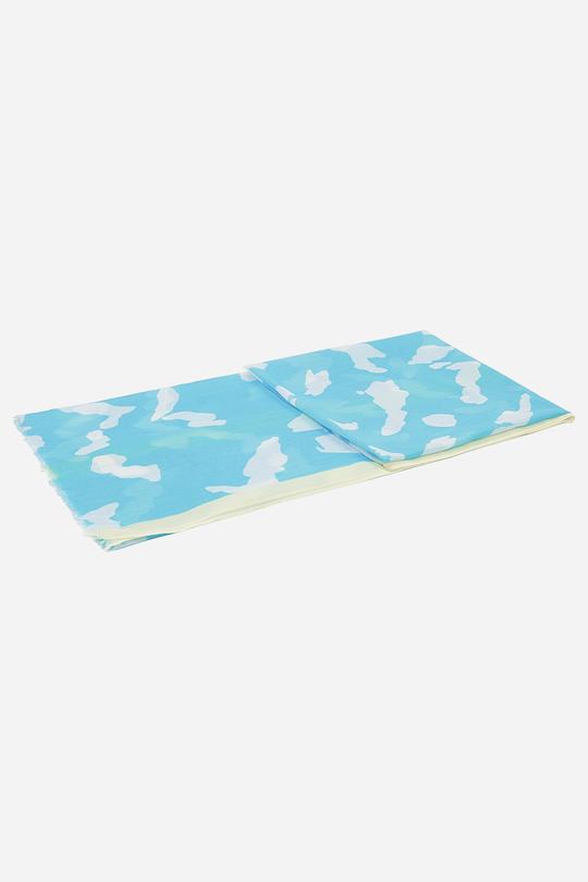 TURQUOISE ABSTRACT COLOUR BLOCK SCARF