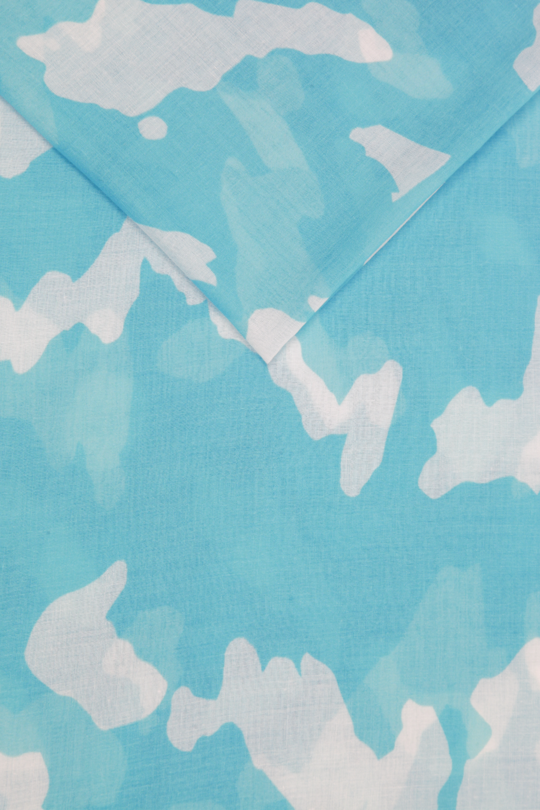 TURQUOISE ABSTRACT COLOUR BLOCK SCARF