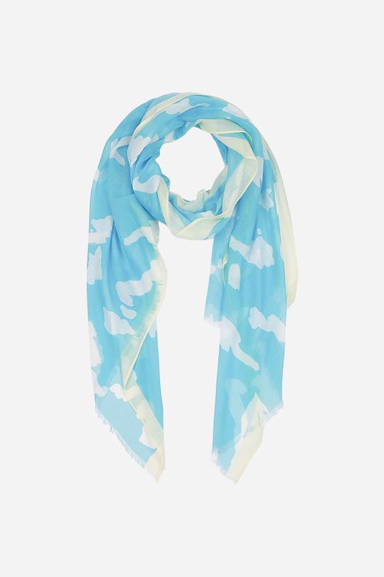 TURQUOISE ABSTRACT COLOUR BLOCK SCARF