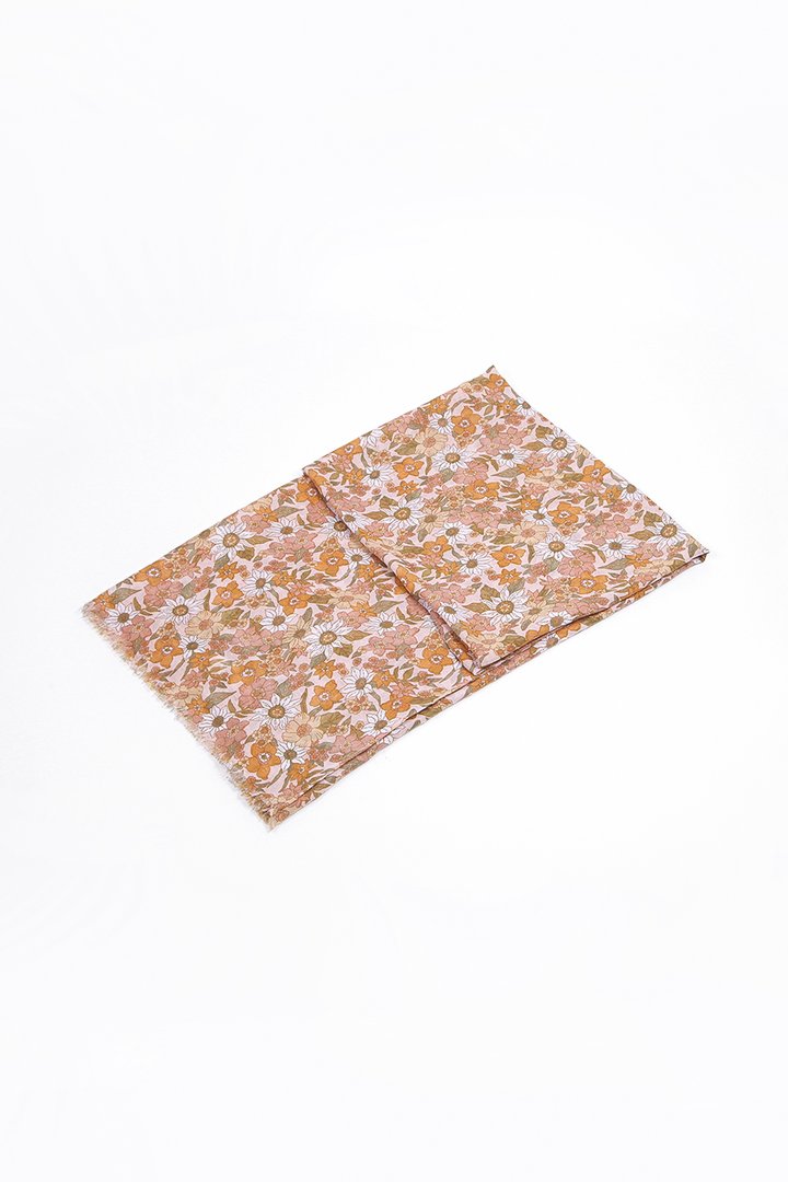 YELLOW GARDEN FLORAL PRINT SCARF