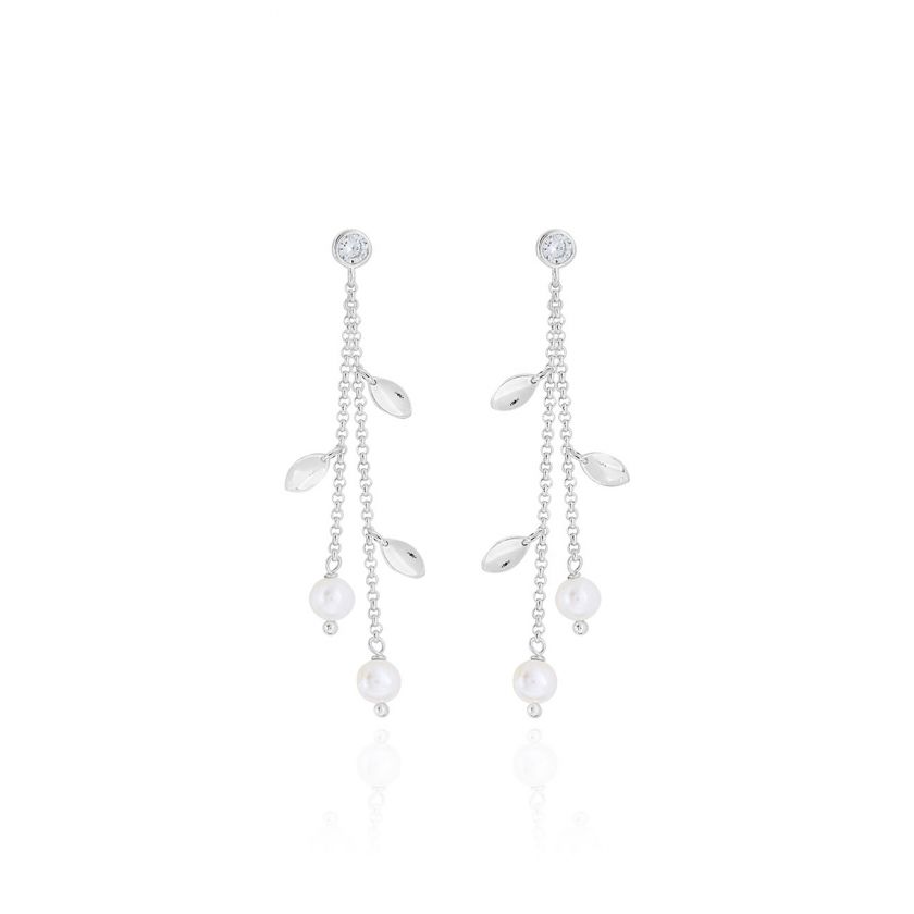 HAPPY EVER AFTER BOXED PEARL LEAF EARRINGS