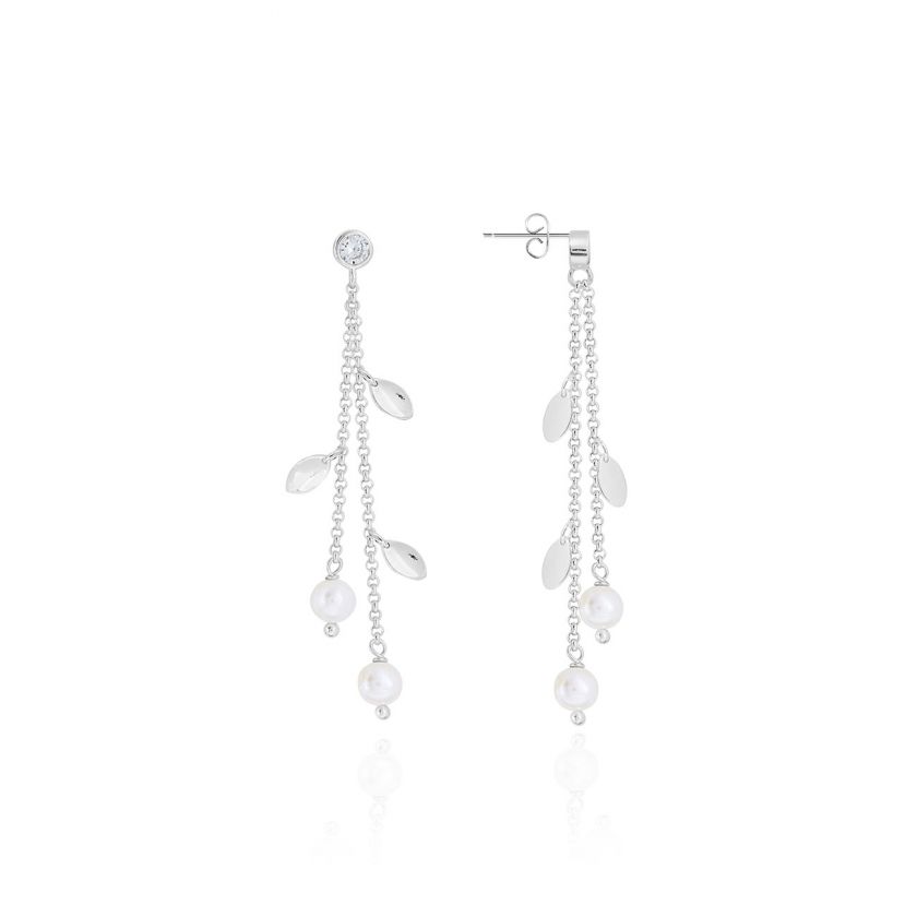 HAPPY EVER AFTER BOXED PEARL LEAF EARRINGS