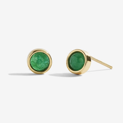 BOHEMIA GREEN AGATE STUD EARRINGS