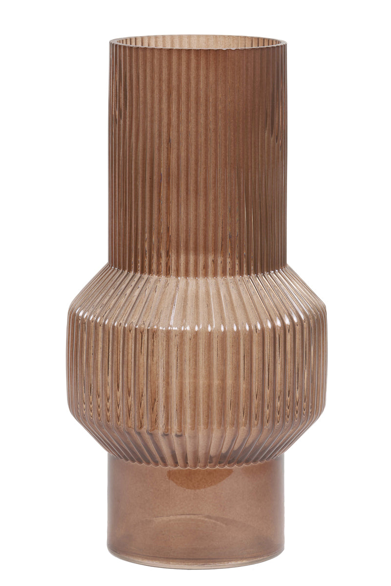 LEILA DARK BROWN GLASS VASE