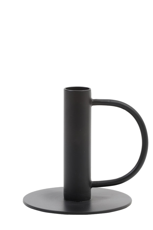 OEKARA MATT BLACK MEDIUM CANDLE HOLDER