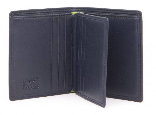 GENTS NAVY & GREEN NOTES/CARDS WALLET