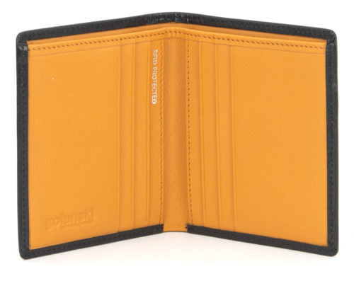 GENTS BLACK/MUSTARD NOTE & CARD WALLET