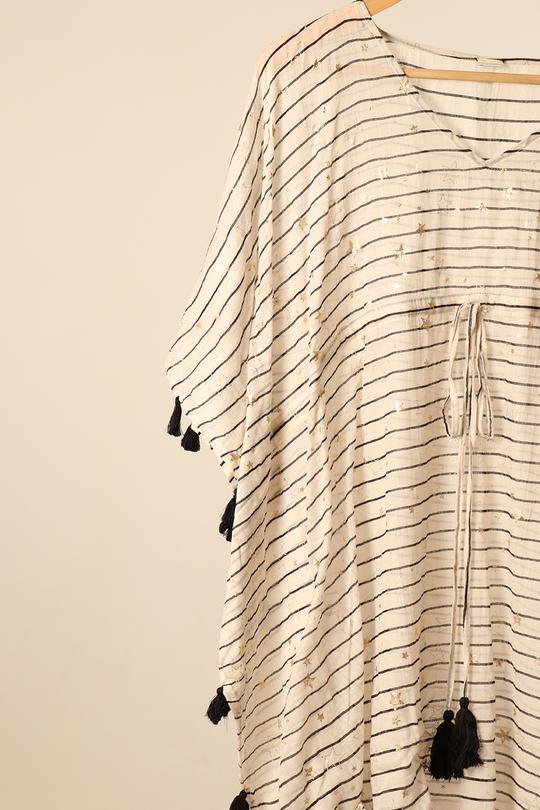 BLACK STRIPE KAFTAN