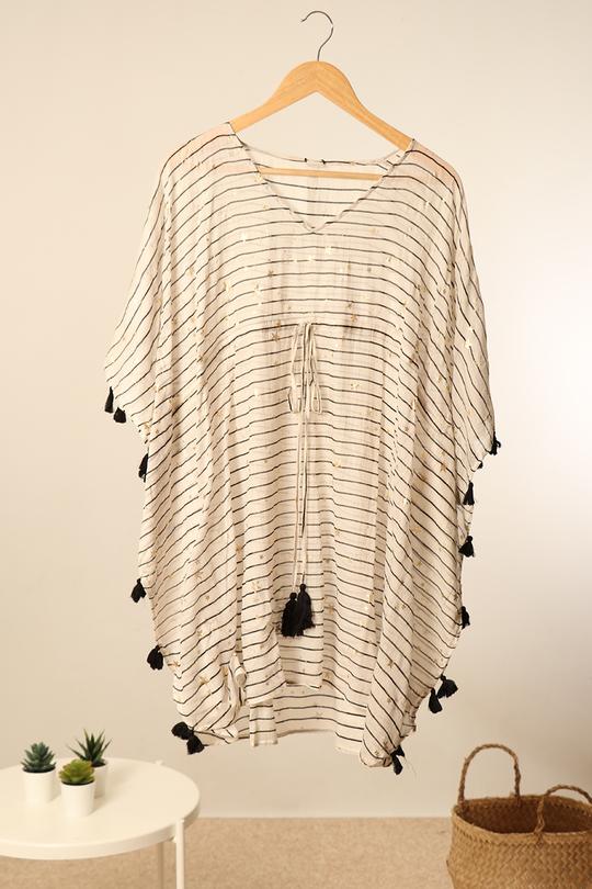 BLACK STRIPE KAFTAN