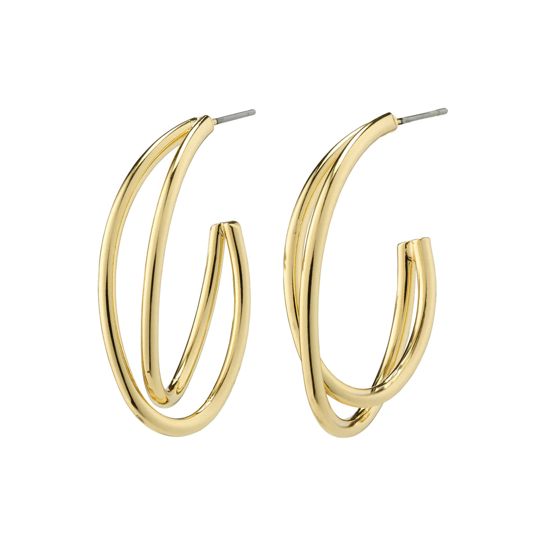 ANGELICA GRAPHIC GOLD HOOP EARRINGS