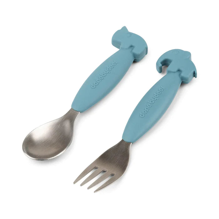 EASY GRIP DEER FRIEND BLUE SPOON & FORK SET