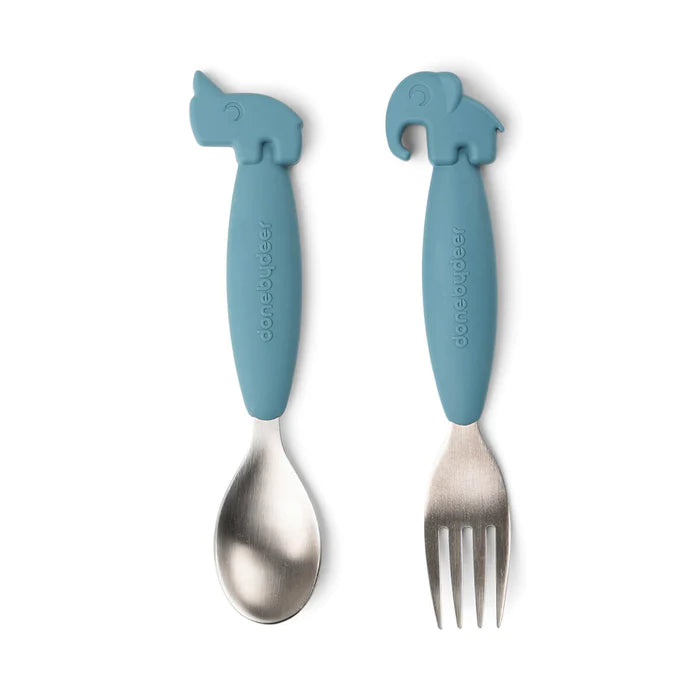 EASY GRIP DEER FRIEND BLUE SPOON & FORK SET