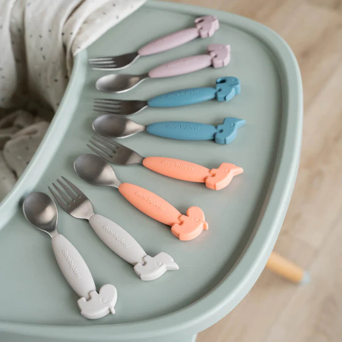 EASY GRIP CORAL DEER FRIENDS SPOON & FORK SET