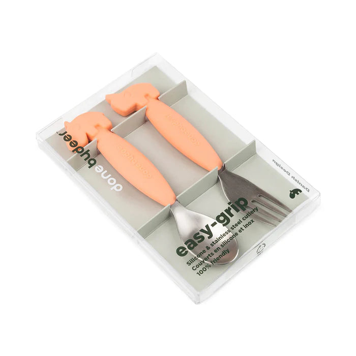 EASY GRIP CORAL DEER FRIENDS SPOON & FORK SET