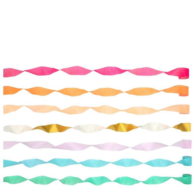 BRIGHT CREPE PAPER STREAMERS